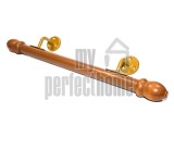 Οικονομική κουπαστή σκάλας, ξύλινη Φ35, σετ κομπλέ