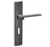 Πόμολα πόρτας Convex 1535 ματ γραφίτης με πλάκα