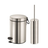 Σετ χαρτοδοχείο 3 λίτρων με πιγκάλ Sanco Brushed Nickel