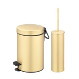 Σετ χαρτοδοχείο 3 λίτρων με πιγκάλ Sanco Brushed Brass