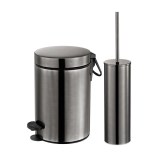 Σετ χαρτοδοχείο 3 λίτρων με πιγκάλ Sanco Brushed Metal Gun