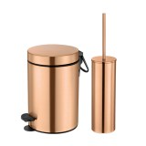Σετ χαρτοδοχείο 3 λίτρων με πιγκάλ Sanco Brushed Rose Gold 24k