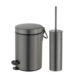 Σετ χαρτοδοχείο 3 λίτρων με πιγκάλ Sanco Anthracite Grained