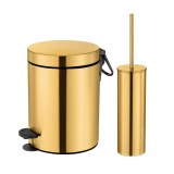 Σετ Χαρτοδοχείο 5 Λίτρων Με Πιγκάλ Sanco 90680-ΑB5 Brushed Gold 24k Soft Close