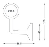 Κουπαστή σκάλας Φ35 μπρονζέ , σετ κομπλέ